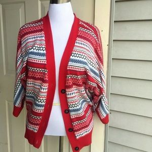 Tommy Hilfiger cotton blend multi-color cardigan L